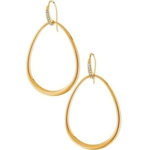 Stella & Dot Gold Goddess Teardrop Hoop Earrings